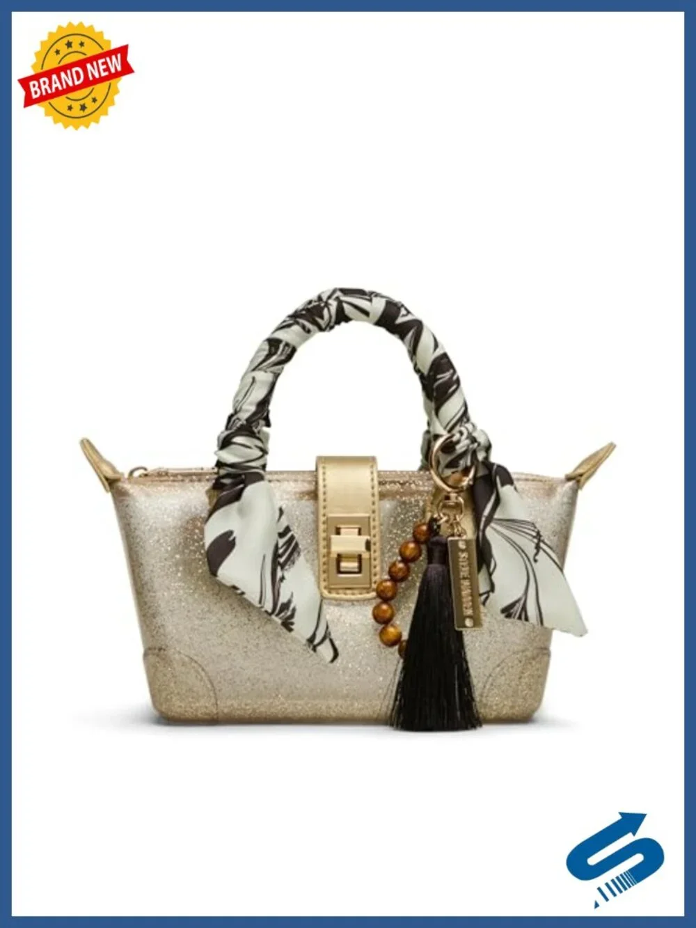 Mini Jelly Top Handle Bag with Crossbody Strap and Scarf Detail